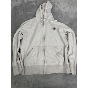 Vintage Y2K American Eagle Full Zip Hoodie Men's Size XL Gray Grunge